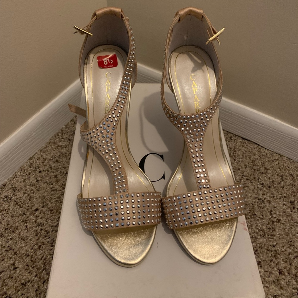 Caparros Heel Satin Gold